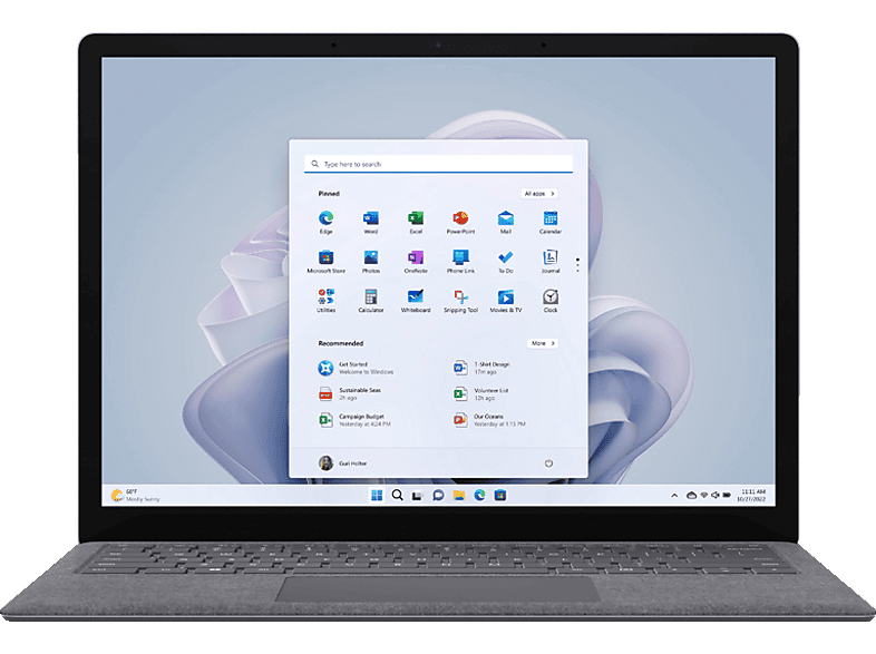 MICROSOFT Surface Laptop 5, Notebook, mit 13,5 Zoll Display Touchscreen, Intel® i5-1235U (evo) Prozessor, 8 GB RAM, 256 GB SSD, Intel®, Iris® Xe, Platin Windows 11 Home (64 Bit)