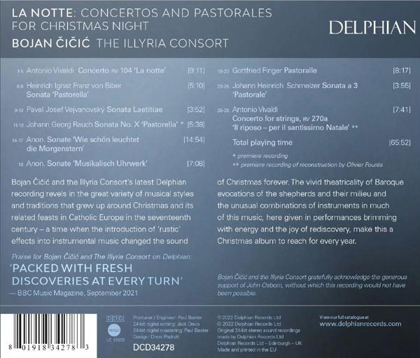 Bojan/the Illyria Consort Cicic - La Notte  - (CD)
