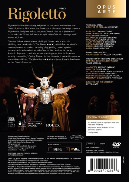 Avetisyan/Alvarez/Oropesa/Sherratt/Royal Opera - Rigoletto  - (DVD)