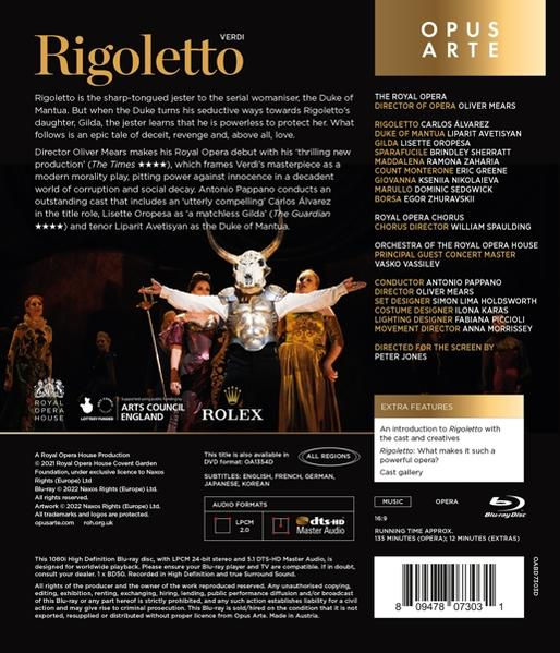 Avetisyan/Alvarez/Oropesa/Sherratt/Royal Opera - Rigoletto  - (Blu-ray)
