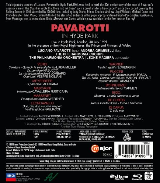 Pavarotti/Griminelli/Magiera/+ - Pavarotti in Hyde (Blu-ray) Park 