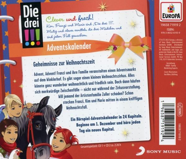 Die Drei - - (CD) Adventskalender/Geheimnisse Weihnachtszeit ??? zur