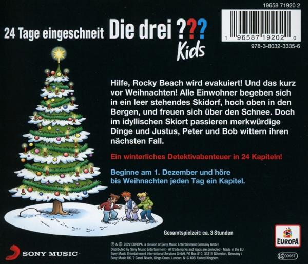 Rückseite einer deutschen Audio-CD. Sie zeigt einen Weihnachtsbaum und Text auf Deutsch.