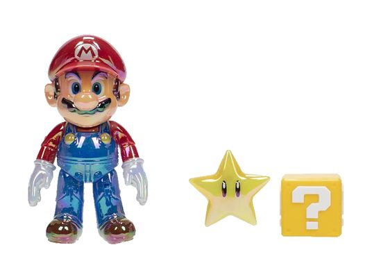 JAKKS PACIFIC Nintendo : mario avec étoile et bloc point d'interrogation - Figurine de collection (Multicolore)