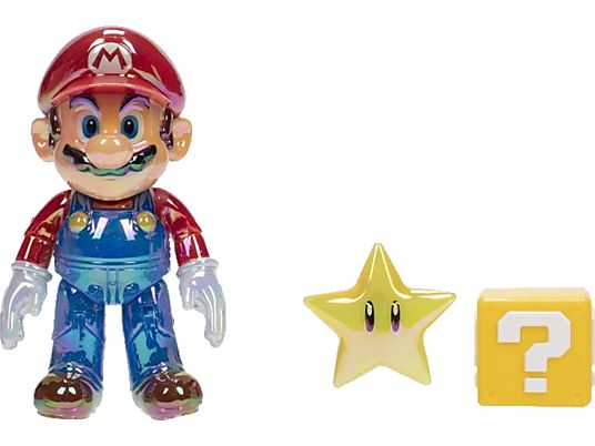 JAKKS PACIFIC Nintendo: Mario mit Star und Question Block - Sammelfigur (Mehrfarbig)