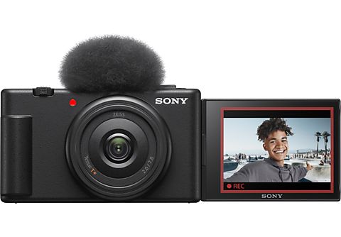 SONY Kompaktkamera ZV-1F für Vlogging, 20.1MP, 1 Zoll Sensor, f2.0, 4K30p, 16B/s, 3 Zoll Touch LCD, Schwarz