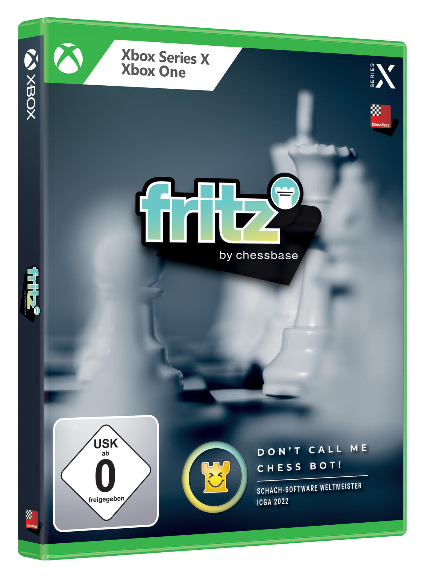 Spielbox für Xbox Series X/Xbox One. Das Spiel heißt "fritz" von chessbase.