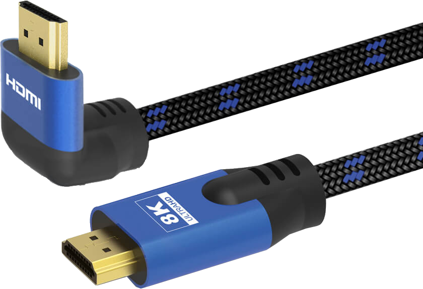 SAVIO HDMI v2.1 összekötő kábel, 90 fokos, 8K, 1,8 méter (CL-147)