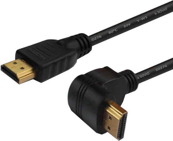SAVIO HDMI v1.4 összekötő kábel, 90 fokos, 1,5 méter (CL-04)