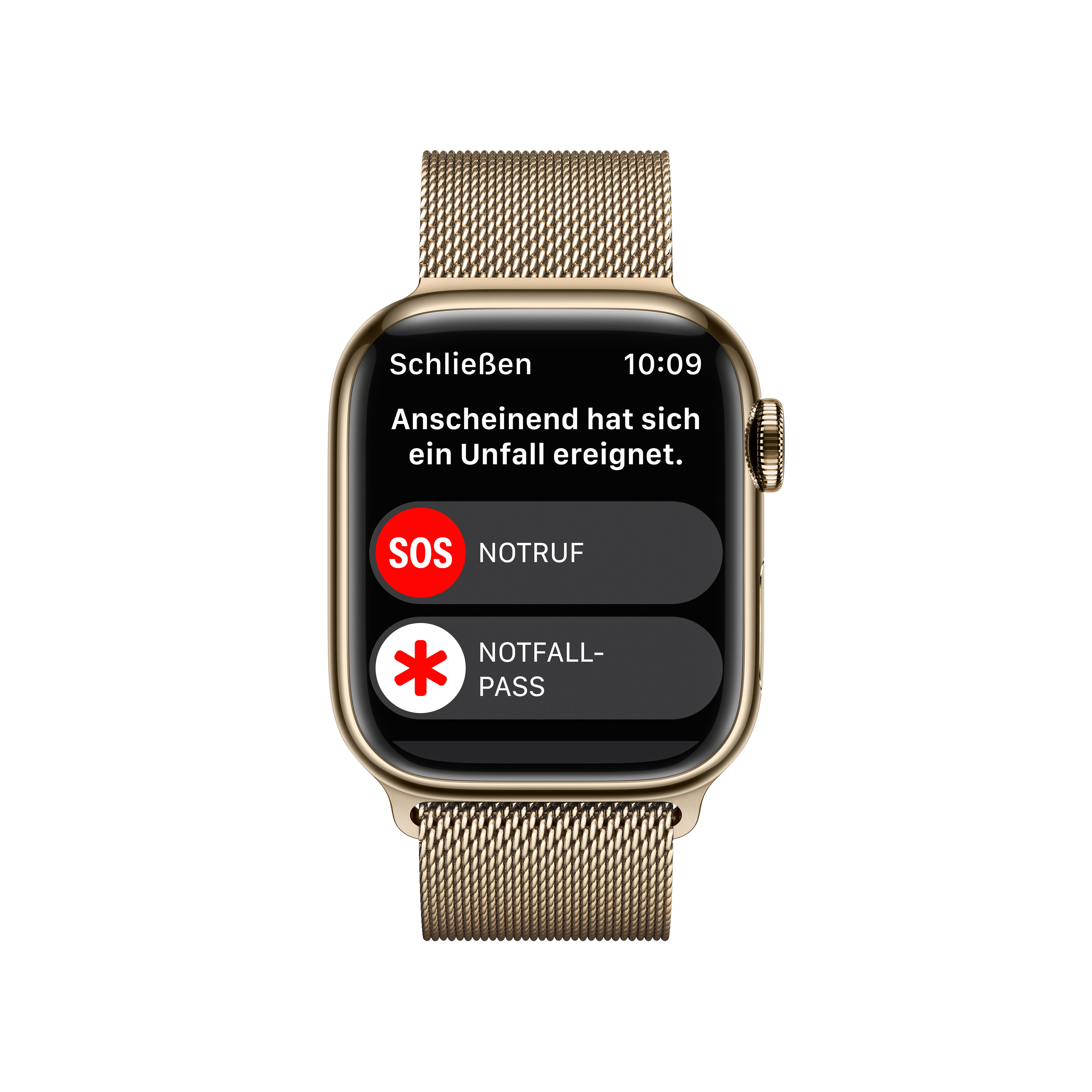 APPLE Watch Series 8 (GPS + Cellular) 41 mm Smartwatch Edelstahl Milanaise, 130 - 200 mm, Armband: Gold, Gehäuse: Gold
