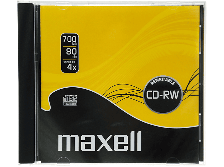 MAXELL CD-RW 80 újraírható CD lemez, 700MB, 4x írási sebesség, 10mm tok (624860)