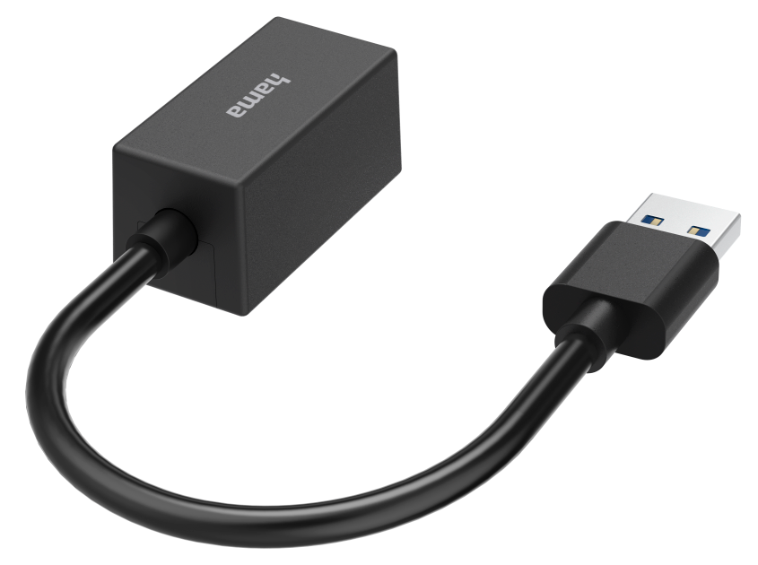 Fekete USB-C adapterkábel. Az egyik végén egy standard USB, a másikon USB-C van.
