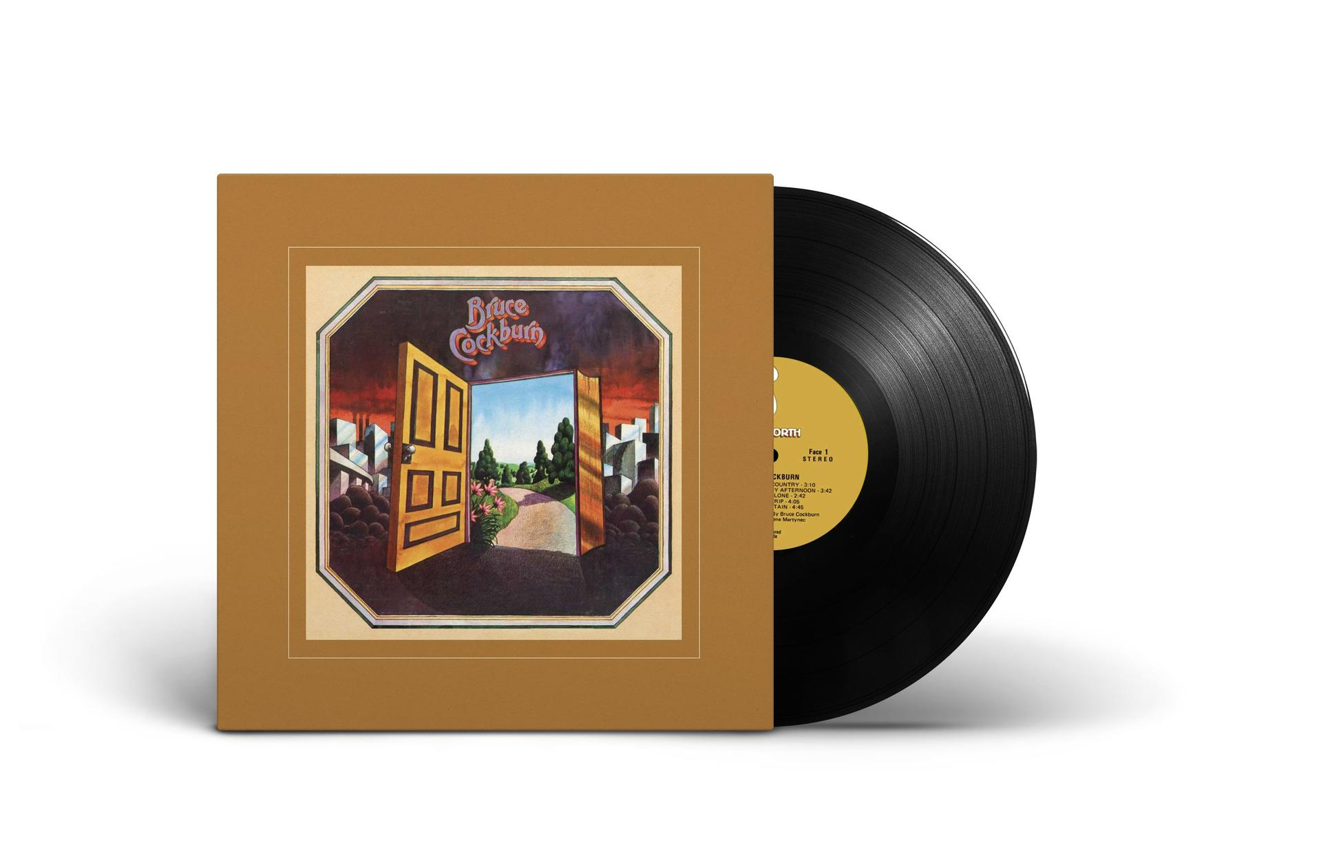 Albumcover: Bruce Cockburn Album. Braunes Cover mit einer Illustration einer offenen Tür.