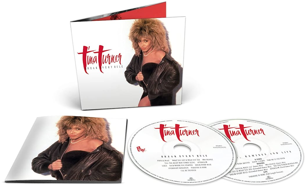 Tina Turner CD-csomag. Tartalmazza az albumborítót, előlapját és hátlapját, valamint két CD-t.