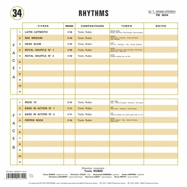 Tonio Rubio - RHYTHMS  - (Vinyl)