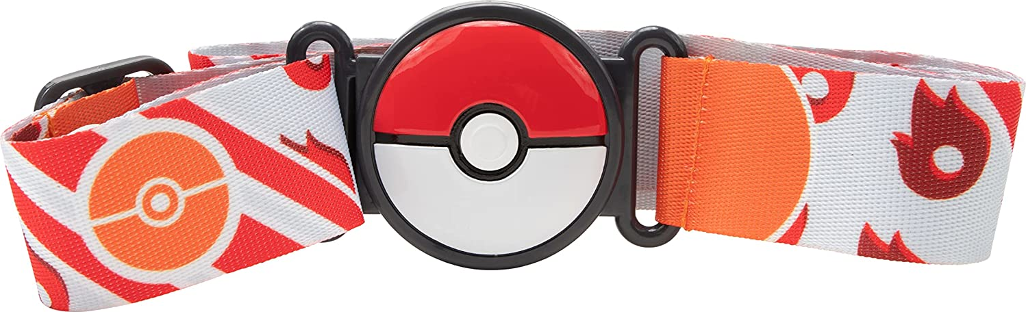 Bandeau Pokémon avec un design rouge et blanc, avec une Poké Ball et des graphiques de personnages.