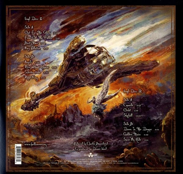 Vinyl-Cover-Art mit Sci-Fi-Raumschiff und Titelliste.