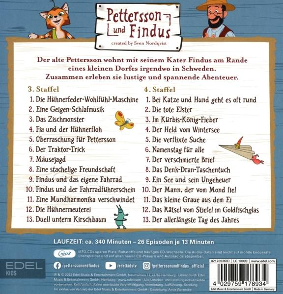 Rückseite eines Kinderbuchs mit Zeichentrickfiguren und Text auf Deutsch.
