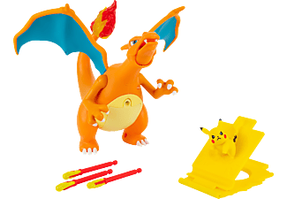 JAZWARES Pokémon Flame & Flight Deluxe - Dracaufeu & Pikachu - Figurine interactive (Multicolore)