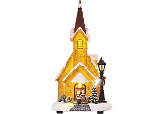 EMOS beltéri, LED karácsonyi havas templom, 26 cm, 3× AA,  17 LED, meleg fehér (DCLW12) ()