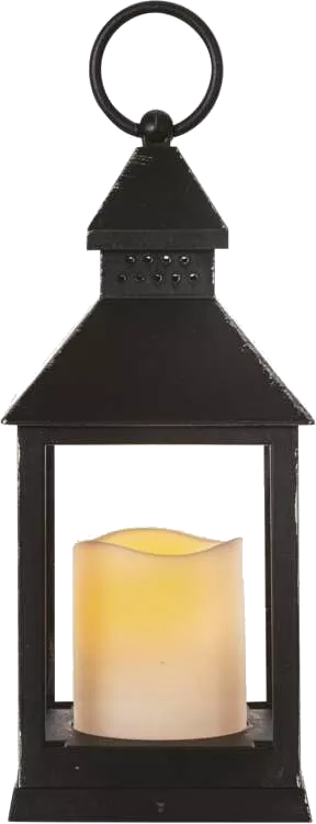 EMOS beltéri, LED dekoráció – lámpa, antik, fekete, villogó, 3x AAA, 1 LED, vintage (DCLV02)