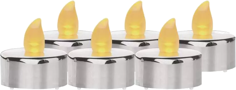 EMOS beltéri, LED dekoráció – 6x teamécses, ezüst, CR2032, 6x1 LED, vintage (DCCV12)