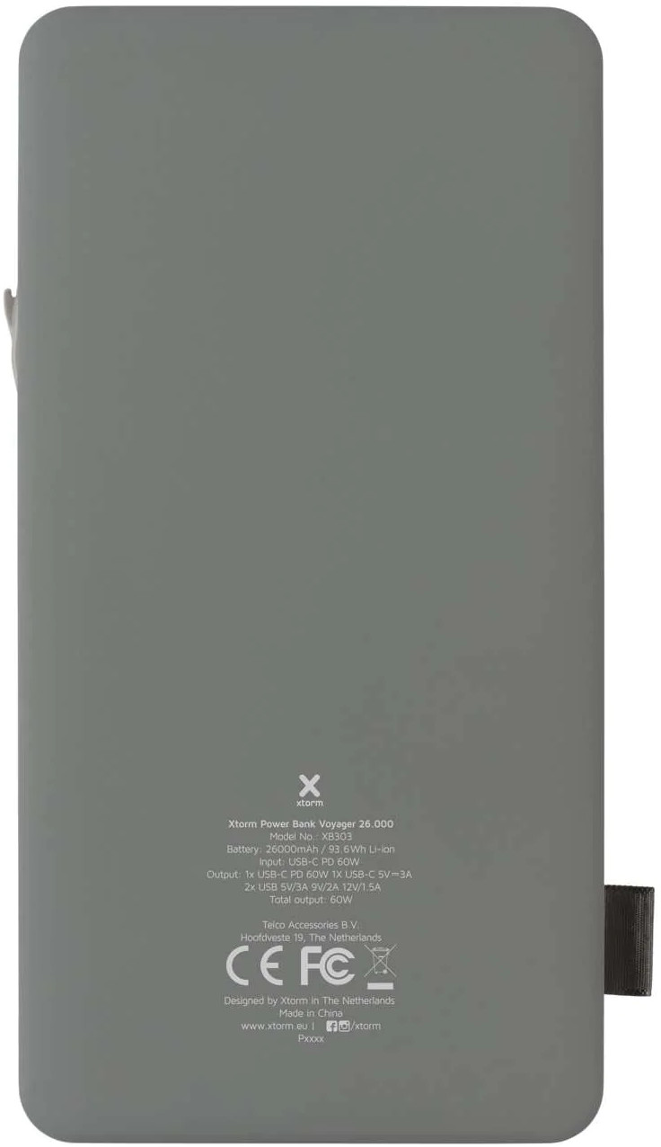 XTORM Powerbank Voyager XB3 Series 26 000 mAh Grijs (8718182274189)