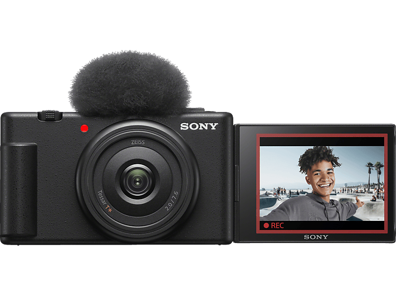 SONY ZV-1F Vlogging Kamera, Klapp- und drehbares Display, 4K ...