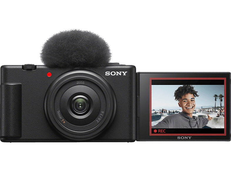 drehbares Display, Schwarz, Kamera, Zoom, Selfie-Touchdisplay, SONY ZV-1F und Klapp- Vlogging fine opt. Extra WLAN LCD Digitalkamera - 4K TFT