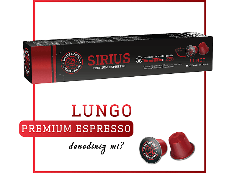 SIRIUS Premium Kapsül Kahve 6 Lungo Nespresso Uyumlu_2