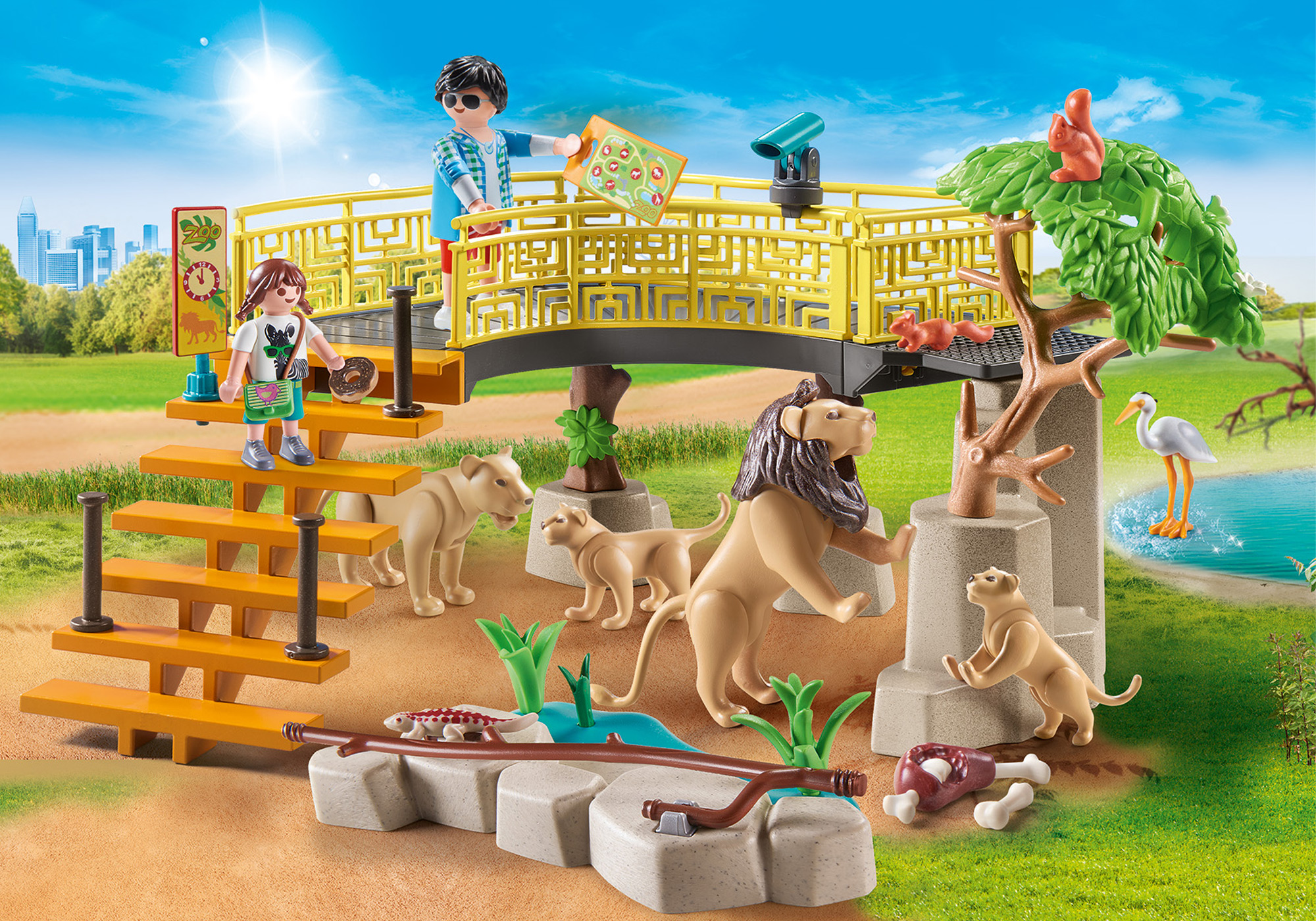 PLAYMOBIL 71192 Spielset, Löwen Mehrfarbig im Freigehege