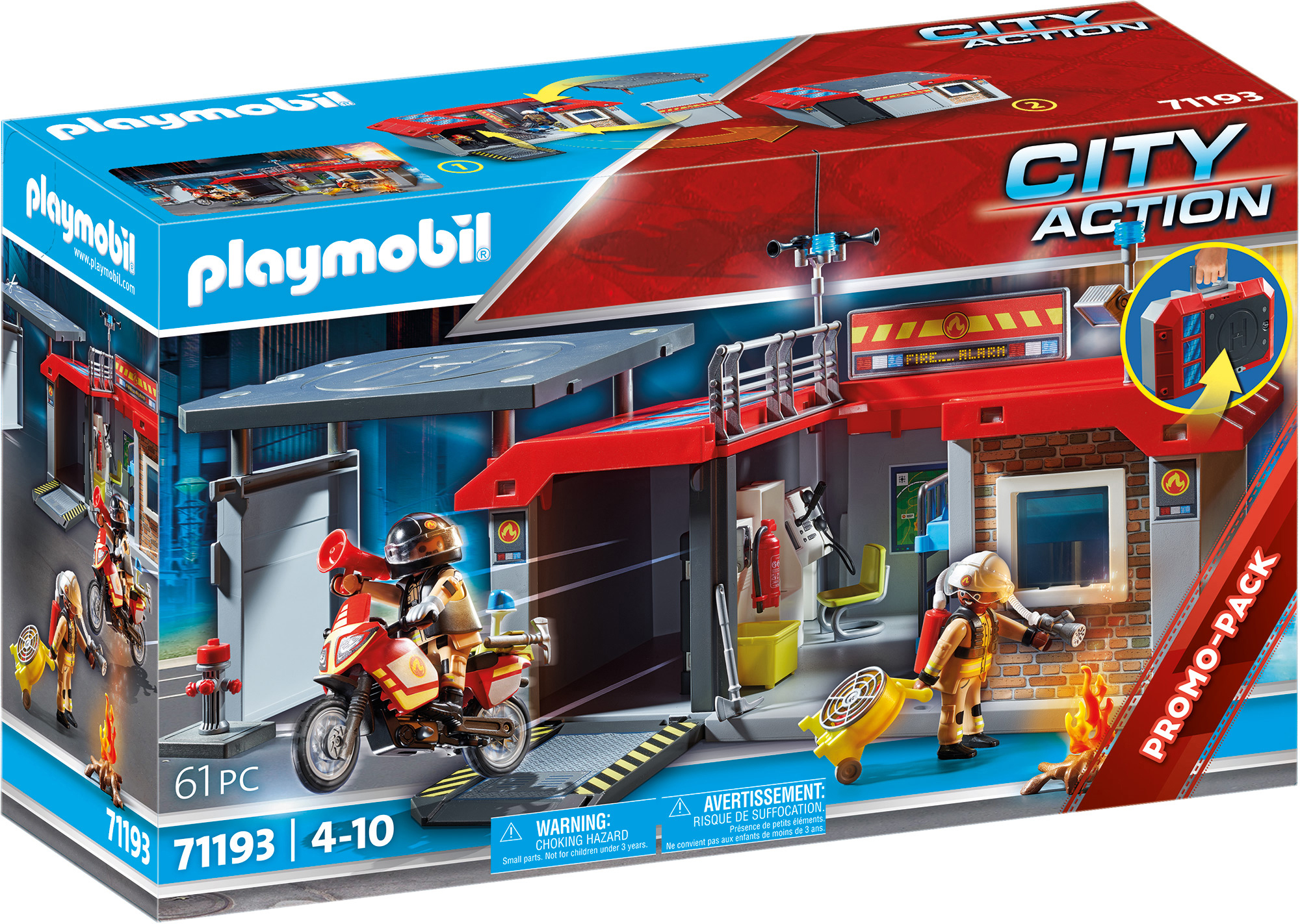 PLAYMOBIL 71193 Mitnehm-Feuerwehrstation Spielset, Mehrfarbig