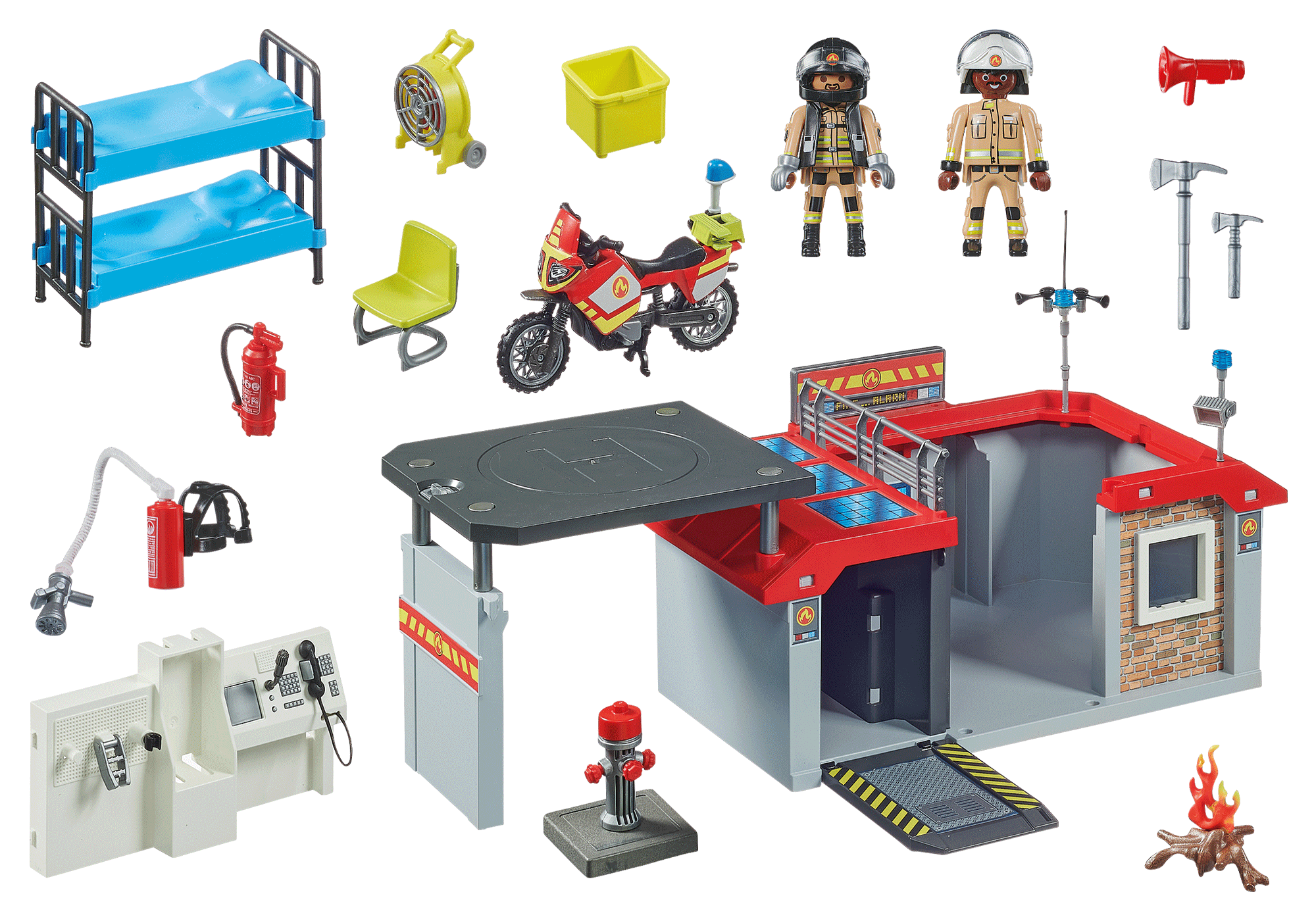 PLAYMOBIL 71193 Mitnehm-Feuerwehrstation Spielset, Mehrfarbig
