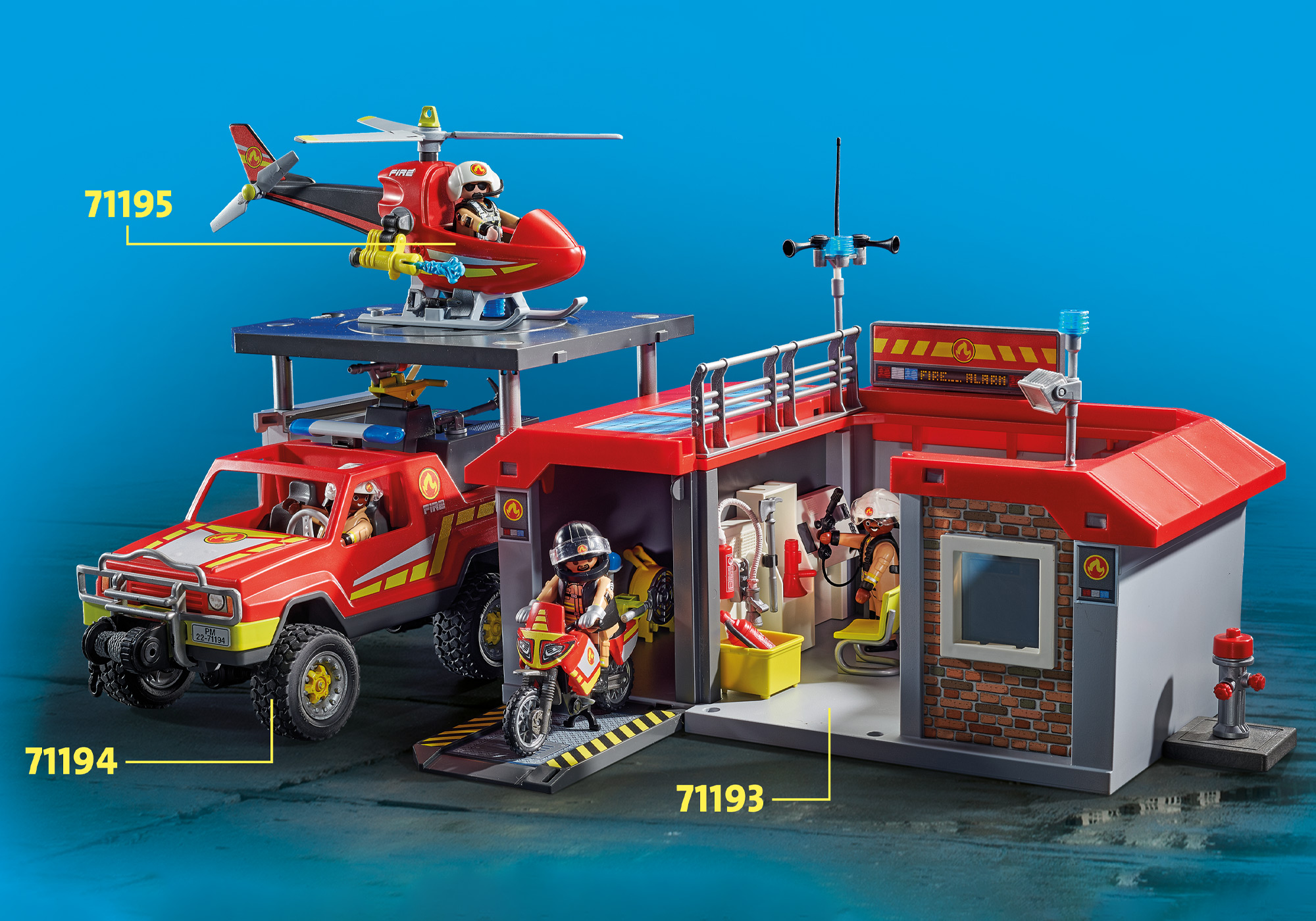 PLAYMOBIL 71193 Mitnehm-Feuerwehrstation Spielset, Mehrfarbig