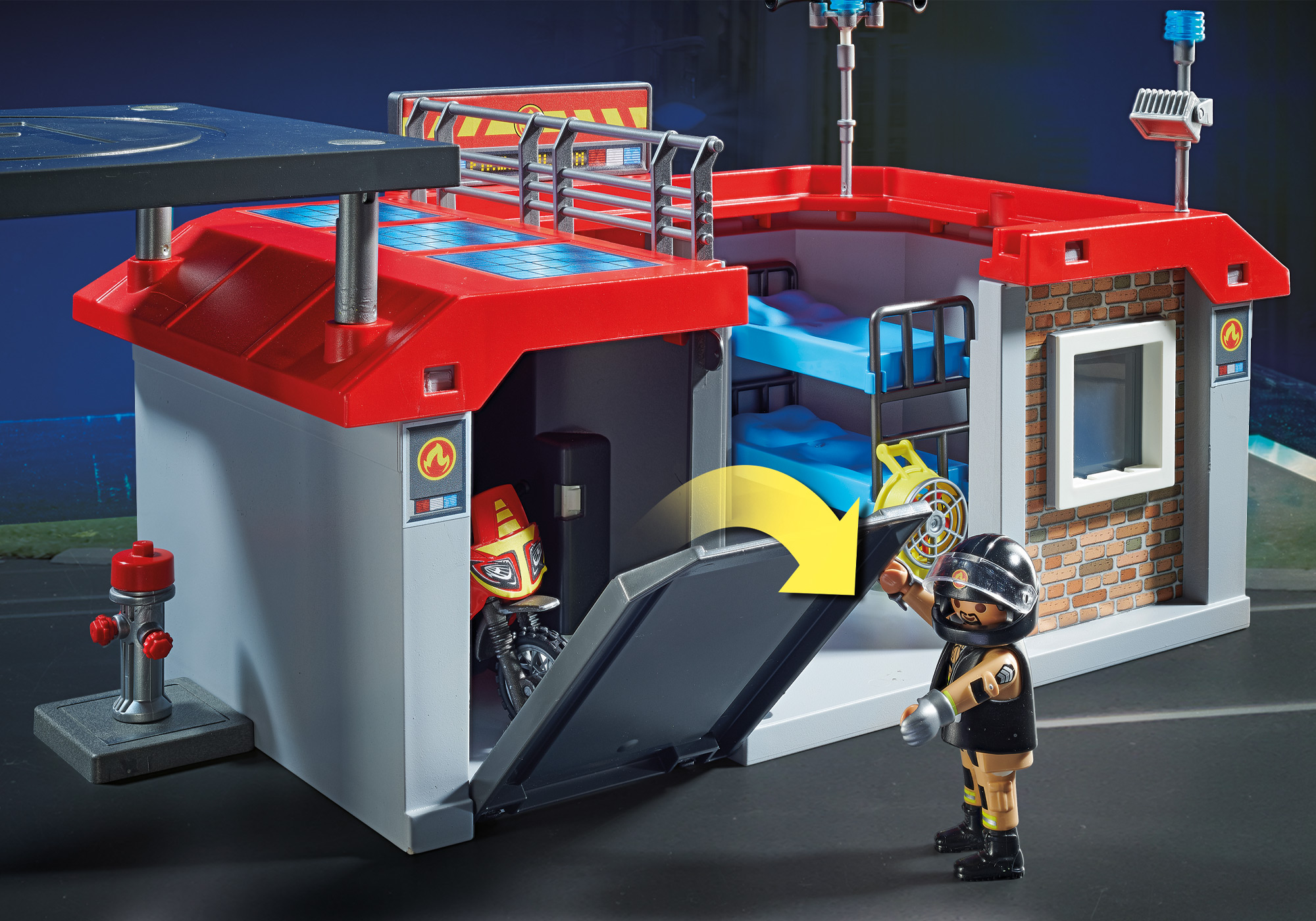 PLAYMOBIL 71193 Mitnehm-Feuerwehrstation Spielset, Mehrfarbig