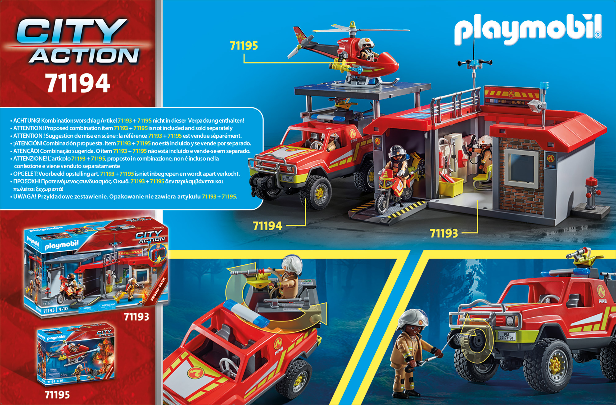 PLAYMOBIL 71194 Feuerwehr-Löschtruck Spielset, Mehrfarbig