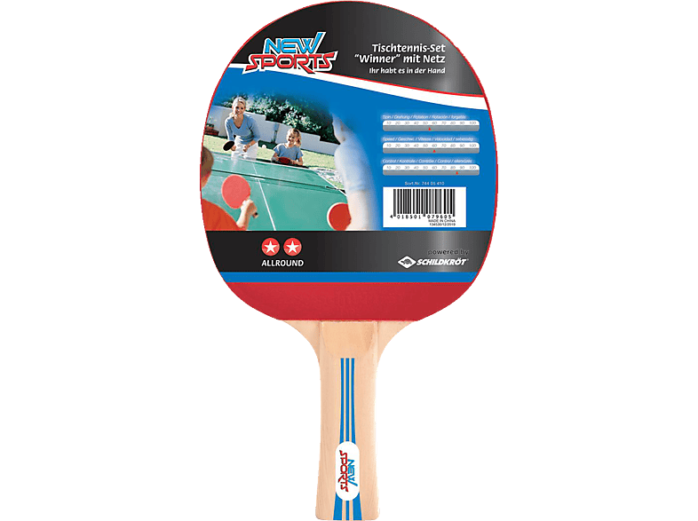NEWSPORTS TT-Set, 2 Schläger, 3 Bälle, inklusive Netz Spielset, Mehrfarbig