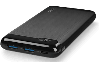 TTEC PowerSlim Pro 10.000 mAh  powerbank USB-C csatlakozással, LCD kijelzővel - fekete (2BB185S)