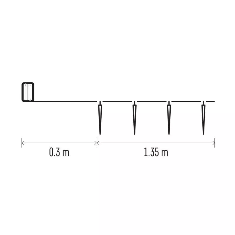Egy diagram, amely egy sor egyenletesen elosztott fekete tüskét mutat egy vízszintes vonal mentén.