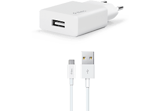 TTEC SmartCharger hálózati töltő USB-A csatlakozással, USB-C kábellel 2.1A - fehér (2SCS20CB)
