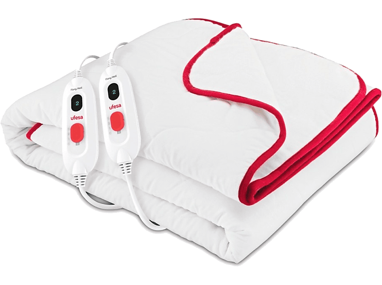 REACONDICIONADO Seminuevo Muy bueno Manta eléctrica - Ufesa Flexy Heat CMN Comfort, 60W x 2, 3 Niveles de Temperatura, Blanco