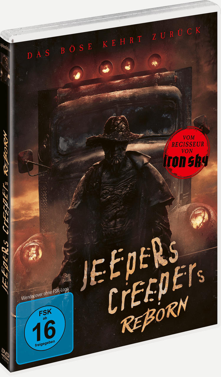 Ein DVD-Cover mit einer Horrorszene mit einer dunklen Gestalt und einem Lastwagen, mit Text auf Englisch.