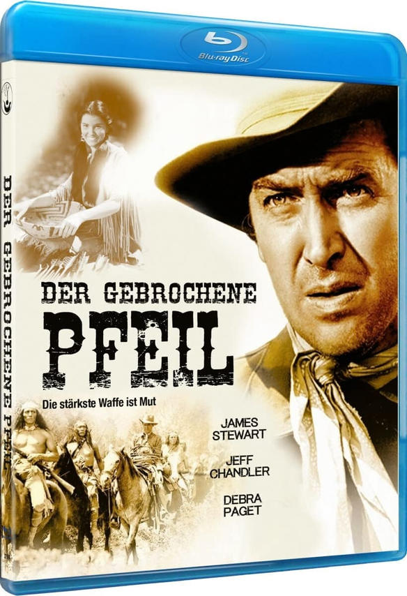 Filmposter für Der Gebrochene Pfeil, mit Schauspielern und Text.