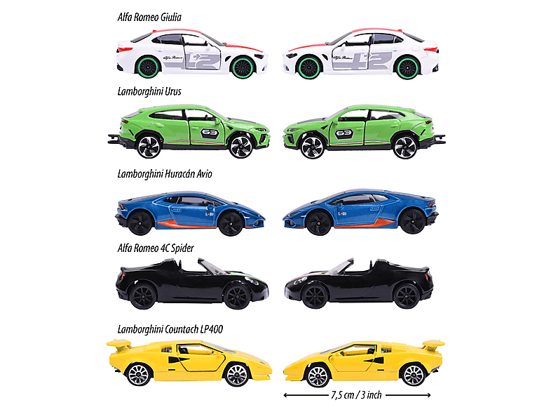 MAJORETTE Dream Cars Italy Geschenkset 5 Teile Spielzeugauto