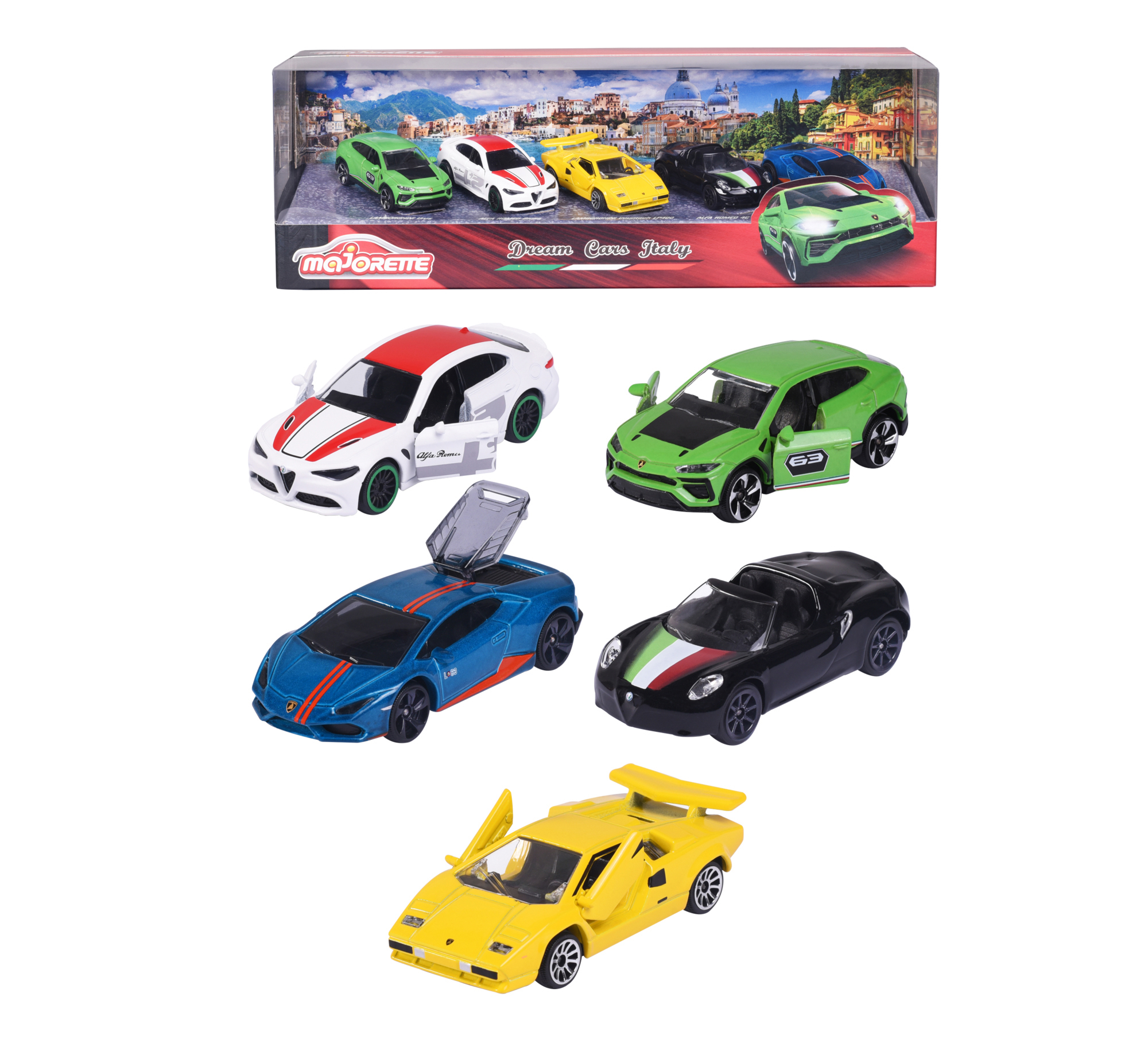 Italy Mehrfarbig MAJORETTE Cars Teile Spielzeugauto Dream 5 Geschenkset