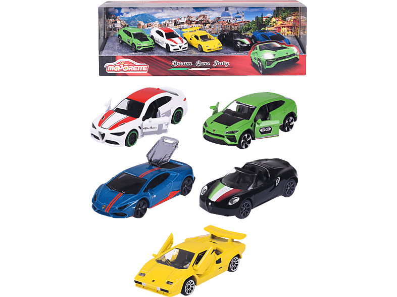 MAJORETTE Dream Cars Italy Geschenkset 5 Teile Spielzeugauto Mehrfarbig