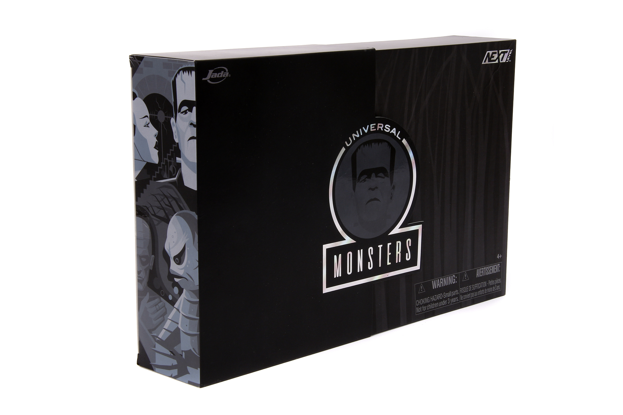 Eine schwarze Box mit Universal Monsters und einem Bild von Frankenstein auf der Vorderseite.