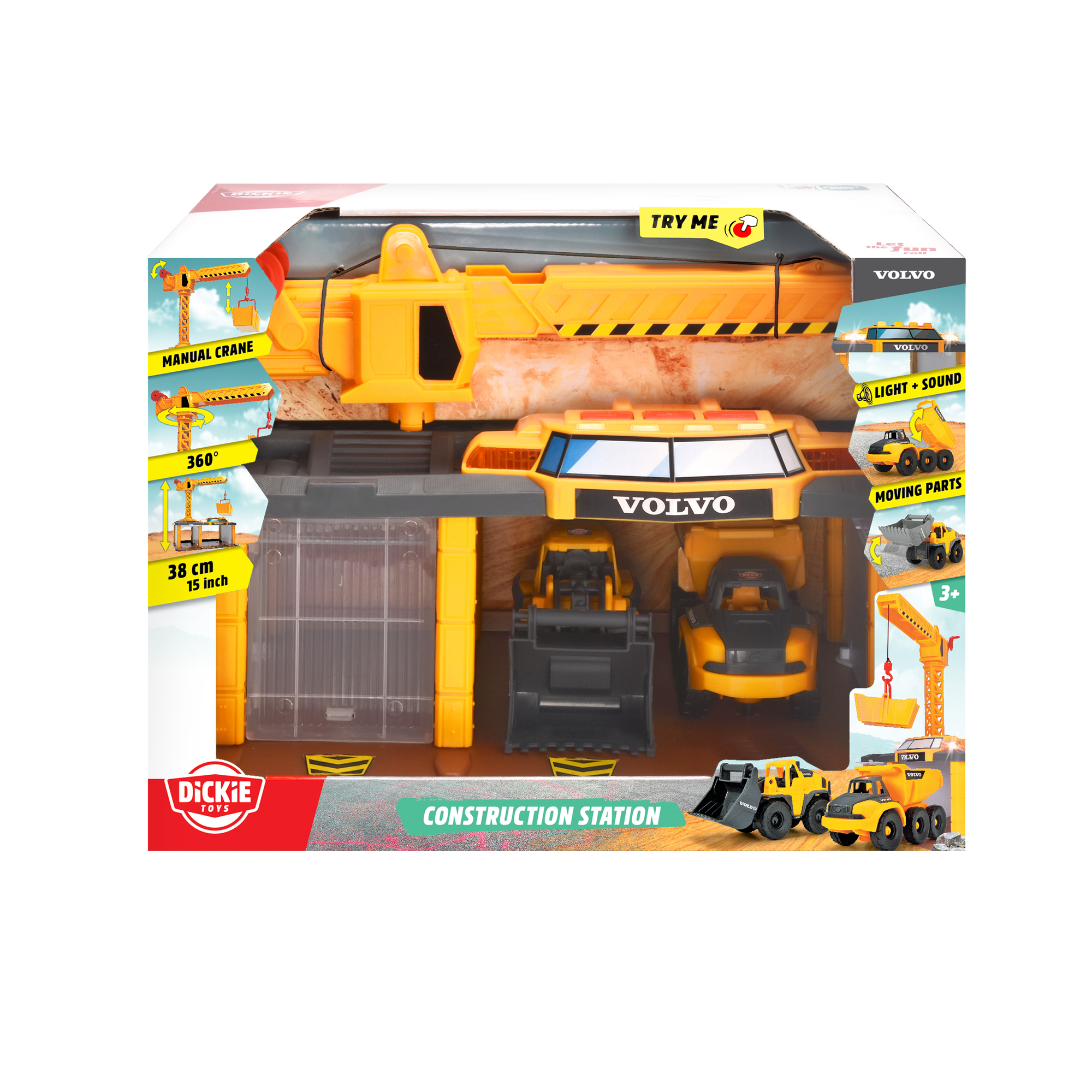 Mehfarbig Try DICKIE-TOYS Station, Volvo Spielset Me Construction