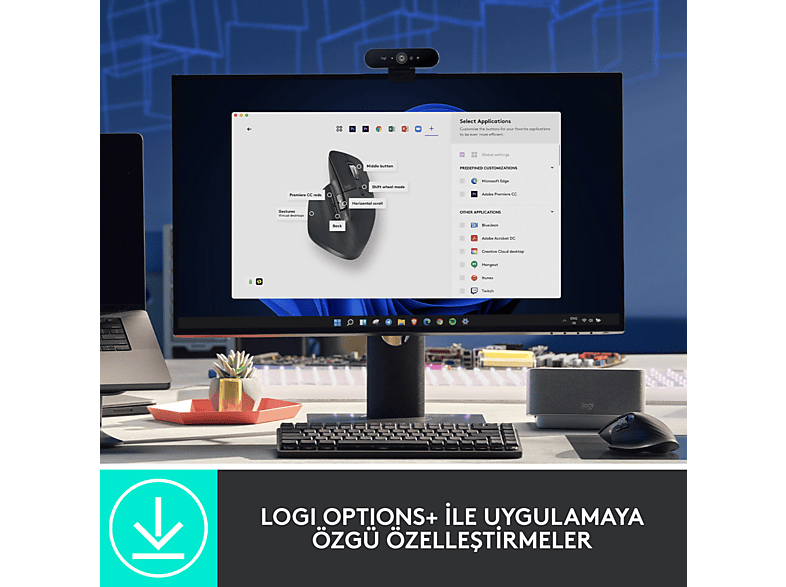 LOGITECH MX Master 3S Performans 8000 DPI Optik Sensörlü Sessiz Kablosuz Mouse - Siyah_4