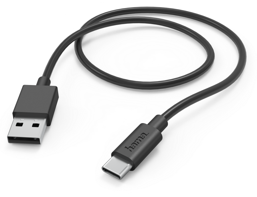 HAMA FIC E3 USB-A-USB Type-C kábel, 1 méter, fekete (201594)